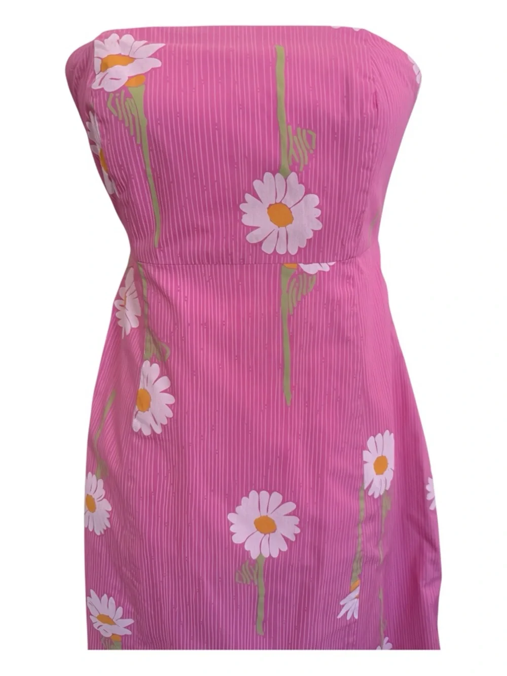 Vintage Lilly Pulitzer Strapless Pink Floral Dress Empire Waist Daisy 90s Y2K 6 - Picture 2 of 12